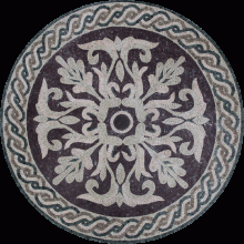 MD1934 Abstract Handmade Round Medallion Art  Mosaic