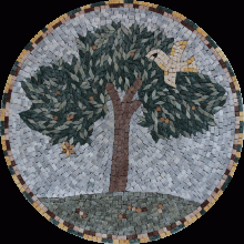 MD1951 Round Medallon Tree Of Life Home Decor  Mosaic