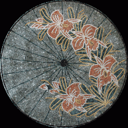 MD1957 Flowers Umbrella Floor Wall Pendant  Mosaic