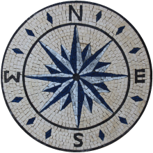 Compass Blue Star Round Medallion