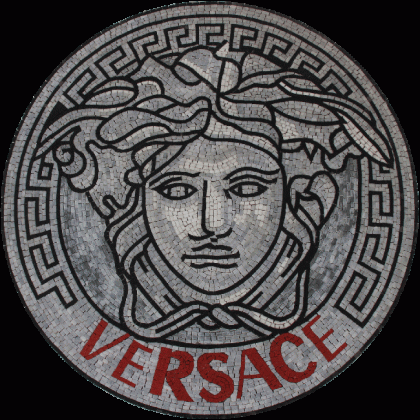 MD2007 Centered Versace Synthetic Red Letters  Mosaic