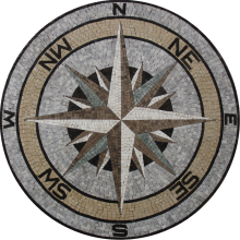 Compass nautical round medallion