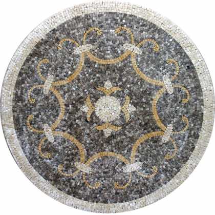 MD204 elegant grey and gold art Mosaic