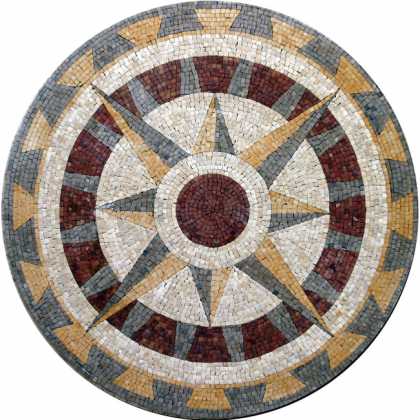 MD221 big compass medallion Mosaic
