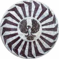 Black & White Marble Medallion Central Eagle Mosaic