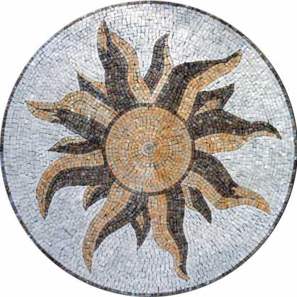 MD253 sun art medallion Mosaic
