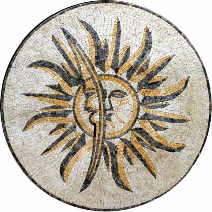 Sun & Moon Natural Stone Art Mosaic