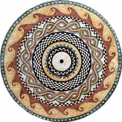MD354 Earth colors circular waves design Mosaic