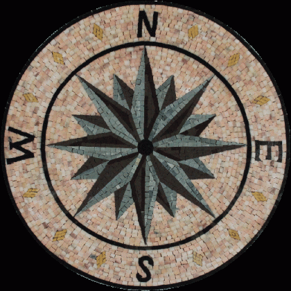 MD376 Compass nautical star Mosaic