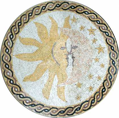 Sun Moon & Stars Pastel Art Mosaic