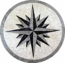 MD385 Black & grey compass star Mosaic