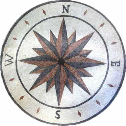 MD392 Compass nautical star Mosaic