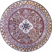MD403 White and burgundy flower arabesque Mosaic
