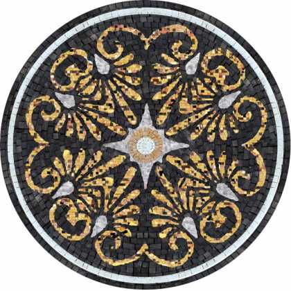 MD437 black & gold floral art Mosaic