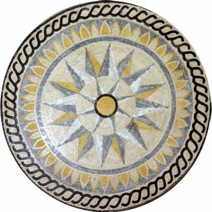 MD455 cream yellow grey and white star design Mosaic