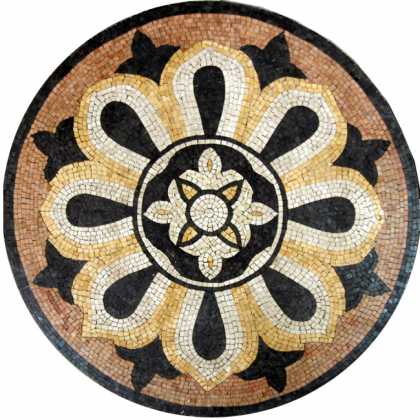MD462 black gold & white elegant art Mosaic