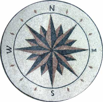 MD467 faded compass nautical star Mosaic