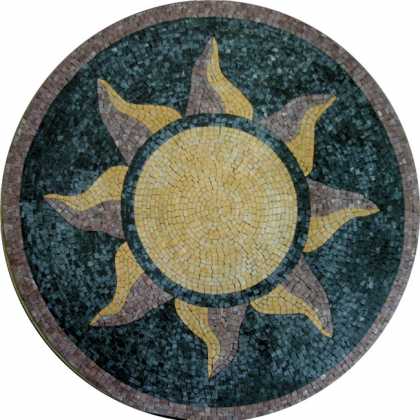 MD476 Sunny Round Medallion  Mosaic