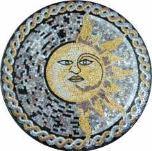 MD486 Illustrated sun face on dotted background Mosaic