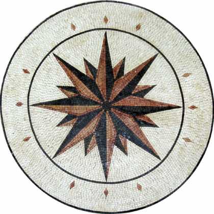 MD490 brick & black compass nautical star Mosaic