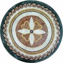 MD504 Medallion with Central Flower Mosaic