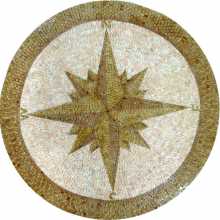 MD511 gold and salmon pink compass star Mosaic