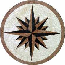 Mosaic Floor Compass Tile