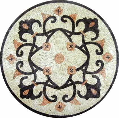 Royal Black & White Medallion Mosaic