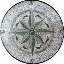 MD575 dark green compass sone art Mosaic