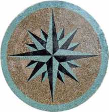 MD578 Petrol Blue & Black Compass on Brown  Mosaic