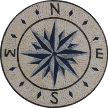 Ocean blue compass nautical star Mosaic