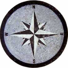 MD612 black & white compass on grey background Mosaic