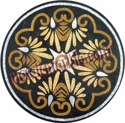 MD705 elegant black & gold floral design Mosaic