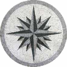 Floor Mosac Compass Decor