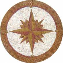 MD764 brown compass on white background Mosaic