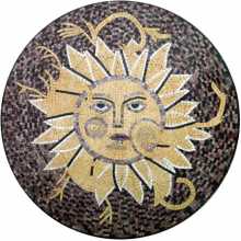MD79 Sun face art on dark dotted background Mosaic