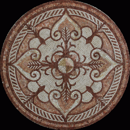 MD794 light brown and white elegant medallion Mosaic