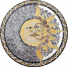 MD81 Illustrated sun face on dotted background Mosaic