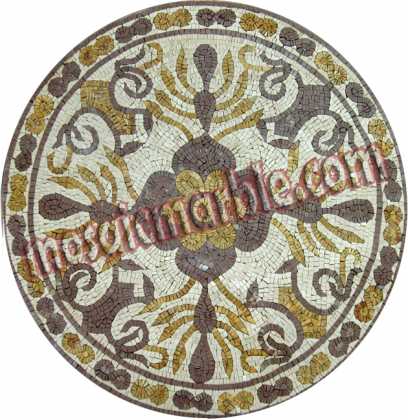 MD866 gold & purple artistic floral Mosaic