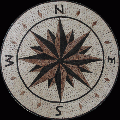 MD869 Star Nautical Compass Home Design  Mosaic