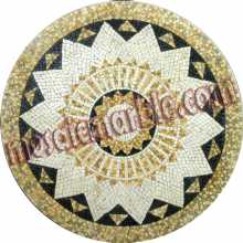 MD870 white gold & black flower design Mosaic