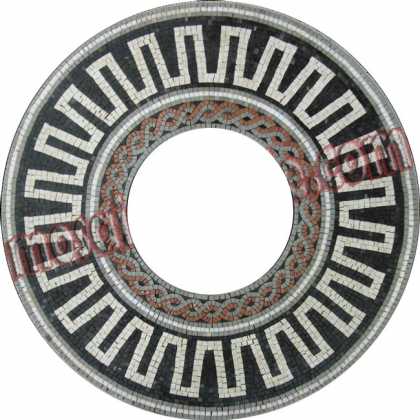 MD911 Greek keys and waves medallion Mosaic