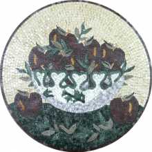 Apple Bowl Still Life Wall Medallion Mosaic