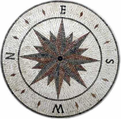 MD98 brick & black compass star Mosaic