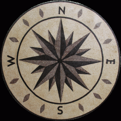 MD999 Round Nautical Medallion Wall Art  Mosaic