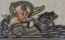 Neptune God Of Sea Mosaic Tile Art