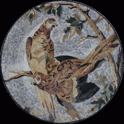 Round Parrots Exotic Mosaic Collection