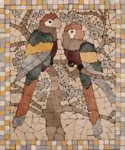 Parrots Vertical Mosaic Mural