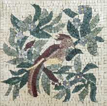 Small Bird Motif Mosaic Tile Inlay