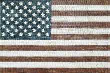 USA Flag Marble Mosaic